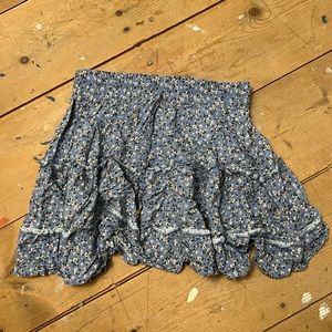 Blue floral skirt